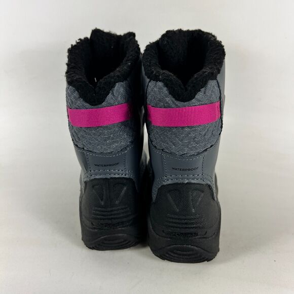 Columbia Bugaboot Celsius Snow Boots Kids 4 Gray Leather Lace Up Waterproof - Picture 7 of 9